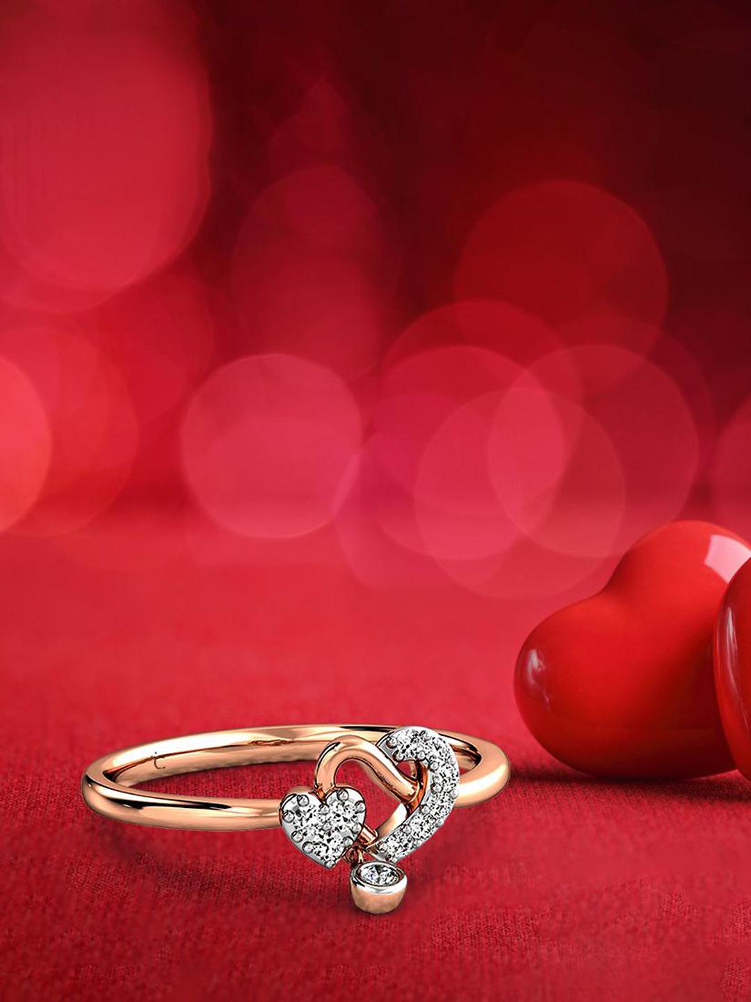 

CANDERE A KALYAN JEWELLERS COMPANY 18KT Rose Gold Diamond Finger Ring- 1.68 gm