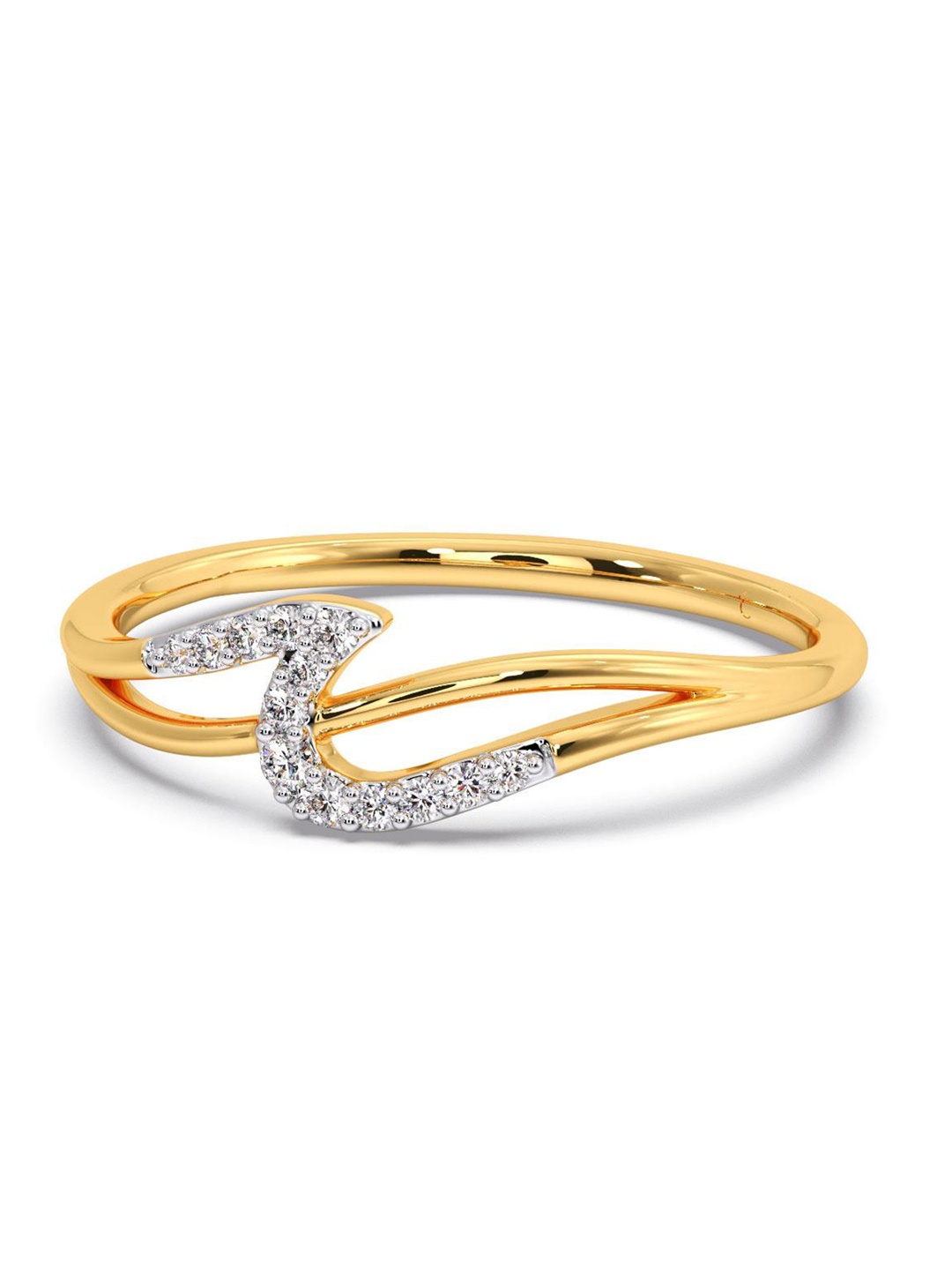 

CANDERE A KALYAN JEWELLERS COMPANY Diamond-Studded 18KT Gold Ring-1.19 g