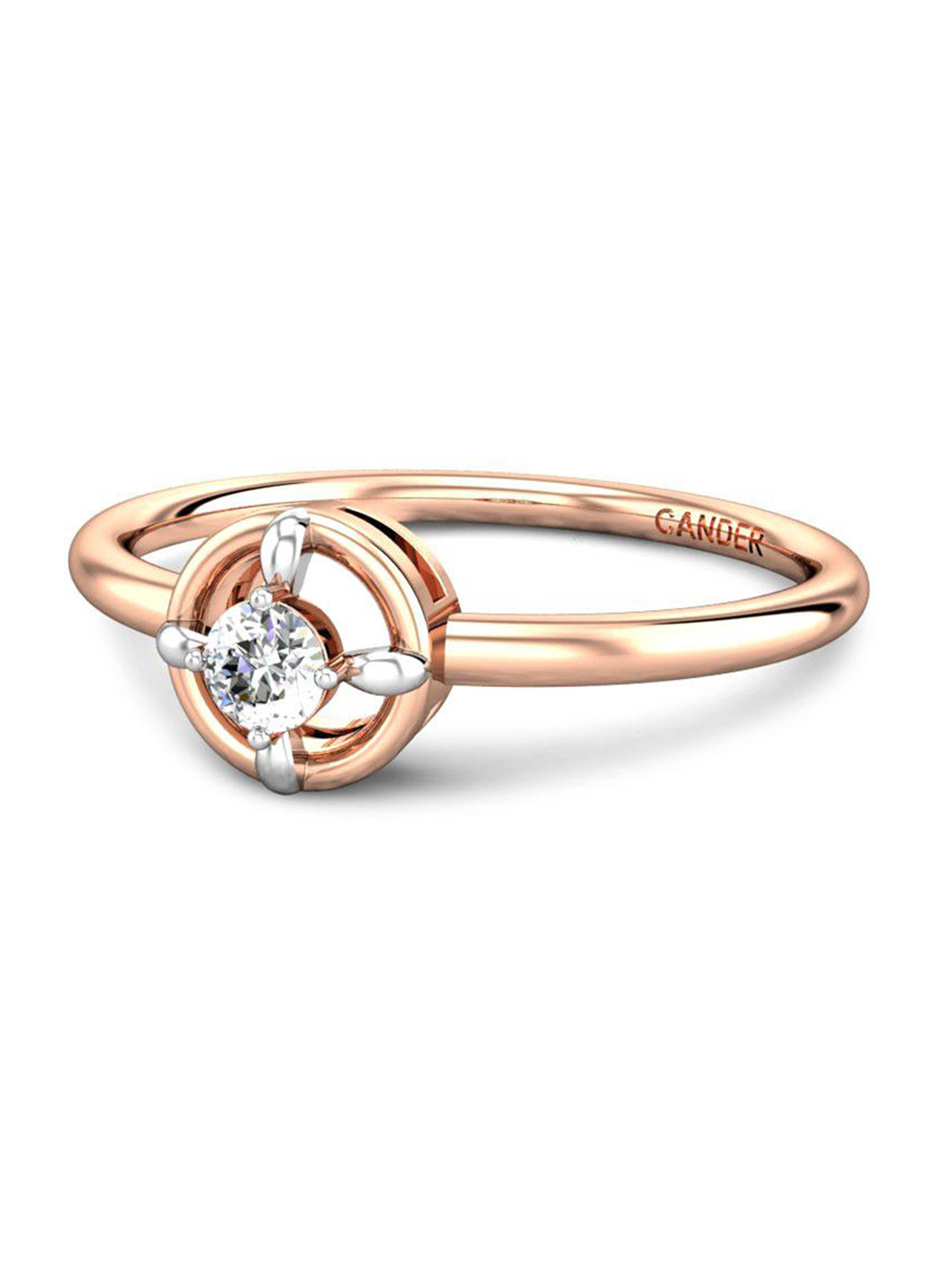 

CANDERE A KALYAN JEWELLERS COMPANY Diamond Studded 18k Rose Gold Ring