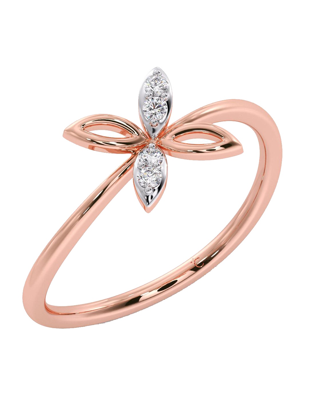 

CANDERE A KALYAN JEWELLERS COMPANY 18KT Rose-Gold Diamond Finger Ring - 1.37 g