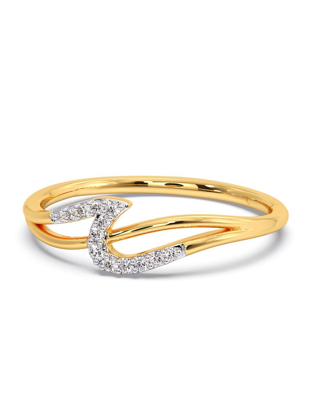 

CANDERE A KALYAN JEWELLERS COMPANY Diamond-Studded 14KT Gold Ring 1.08 g