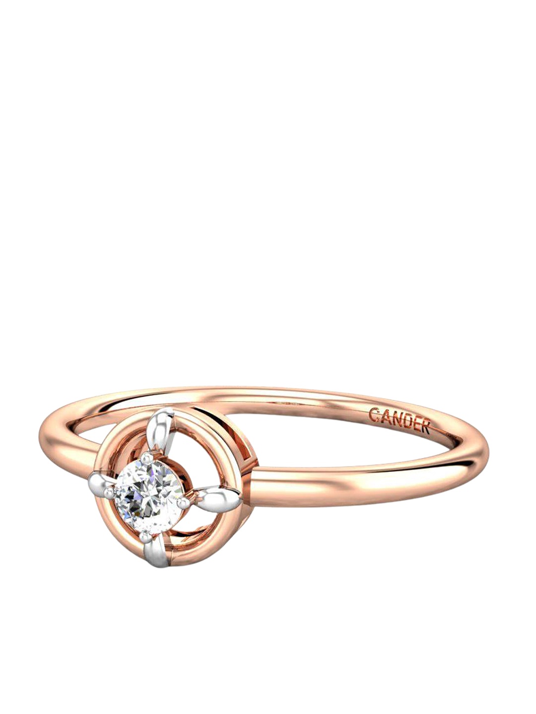 

CANDERE A KALYAN JEWELLERS COMPANY 18KT Rose Gold Diamond Finger Ring-1.56 g