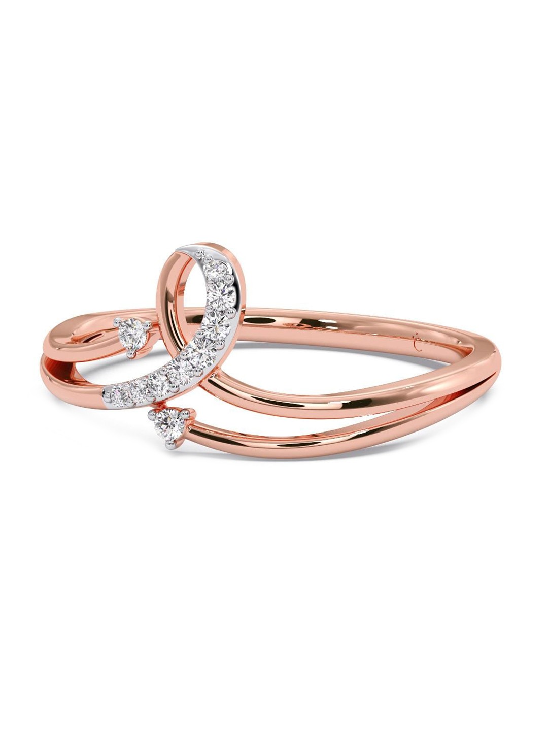 

CANDERE A KALYAN JEWELLERS COMPANY 14KT Rose Gold Diamond Finger Ring- 1.56 g