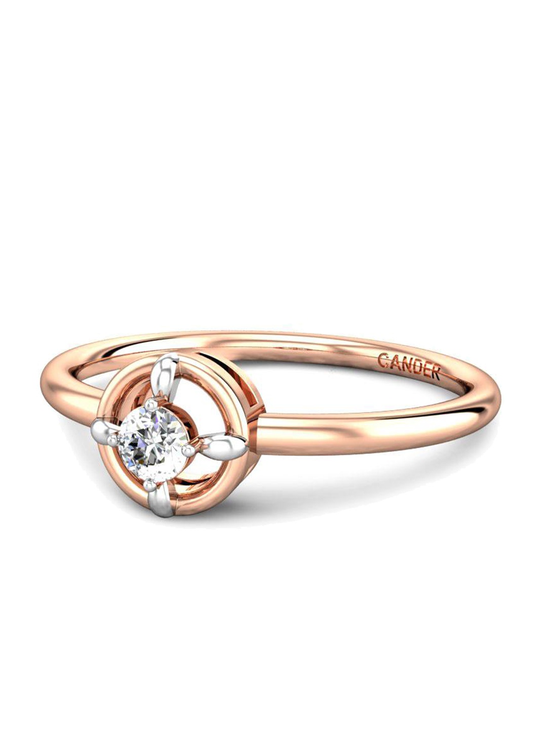 

CANDERE A KALYAN JEWELLERS COMPANY 18KT Rose Gold Diamond Finger Ring-1.62 g