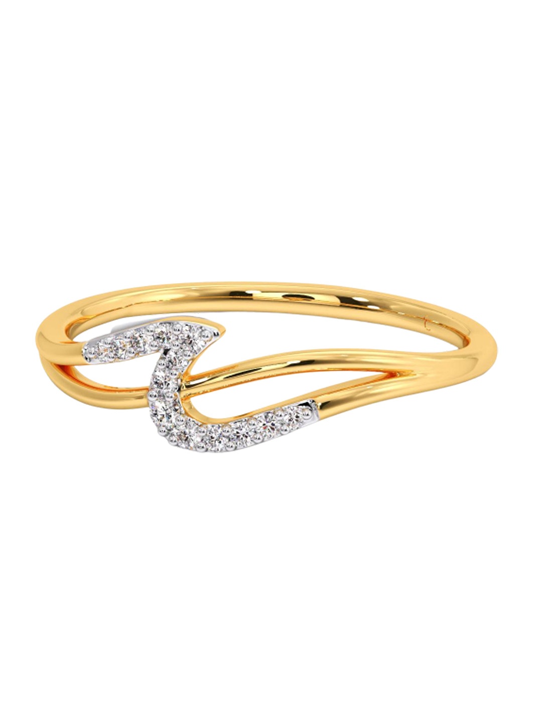 

CANDERE A KALYAN JEWELLERS COMPANY Diamond-Studded 18KT Gold Ring - 1.21 g