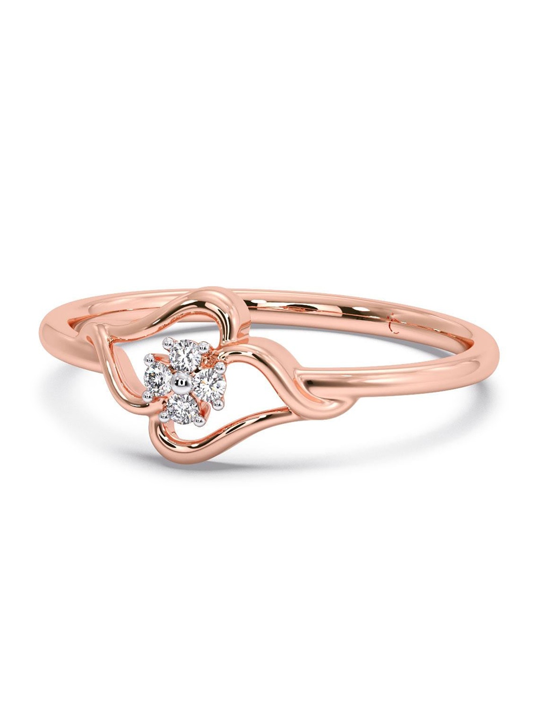 

CANDERE A KALYAN JEWELLERS COMPANY 18KT Rose Gold Diamond Finger Ring 1.35 g