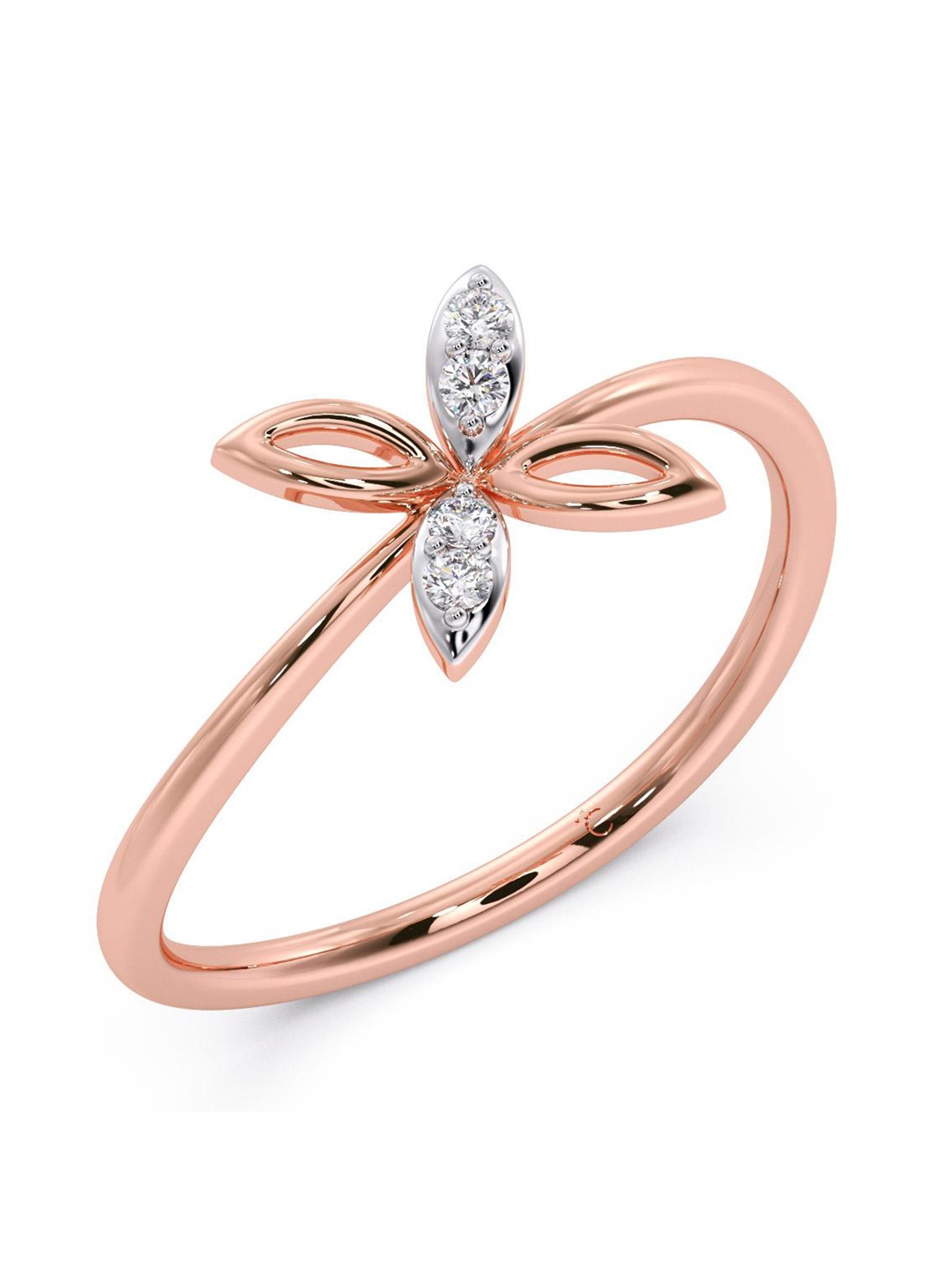 

CANDERE A KALYAN JEWELLERS COMPANY Diamond-Studded 18kT Rose Gold Ring-1.38gm