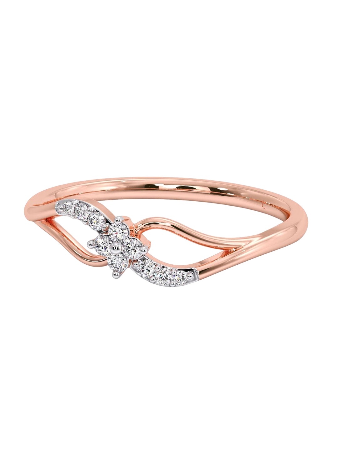 

CANDERE A KALYAN JEWELLERS COMPANY 14KT Rose Gold Diamond Finger Ring 1.38 g