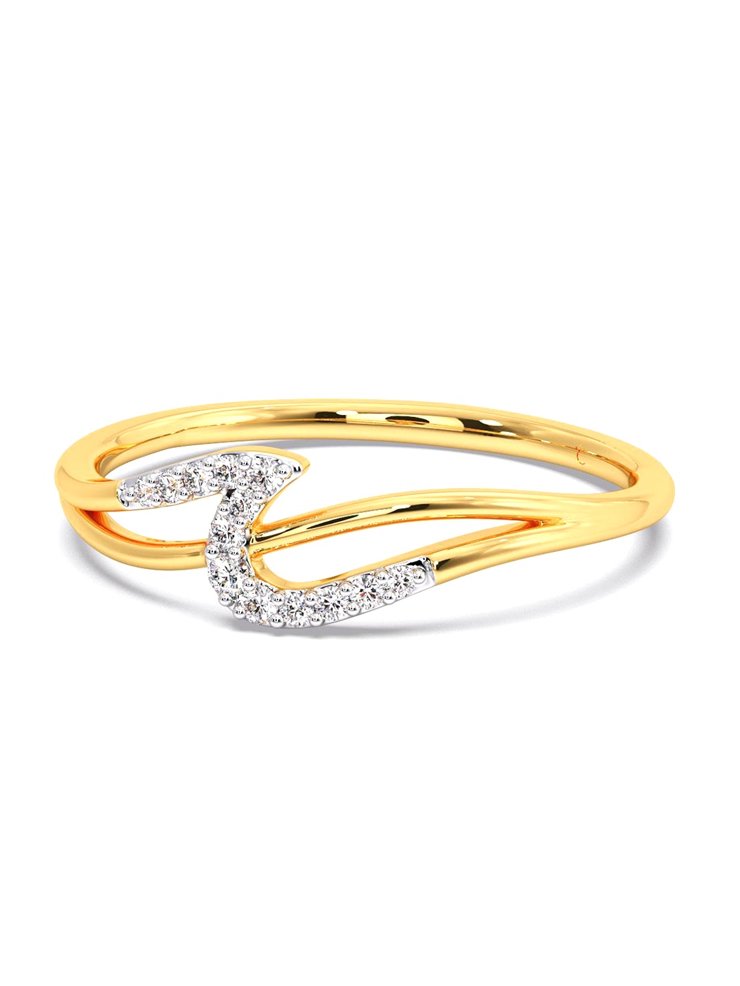 

CANDERE A KALYAN JEWELLERS COMPANY 14KT Gold Diamond Finger Ring -0.94 g, Yellow