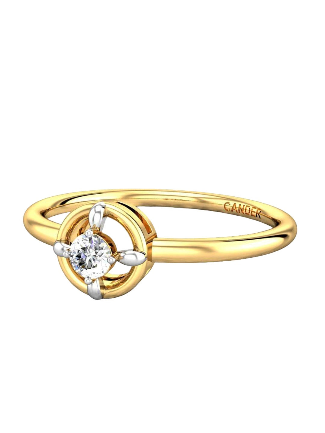 

CANDERE A KALYAN JEWELLERS COMPANY Diamond-Studded 18KT Gold Ring-1.51 g