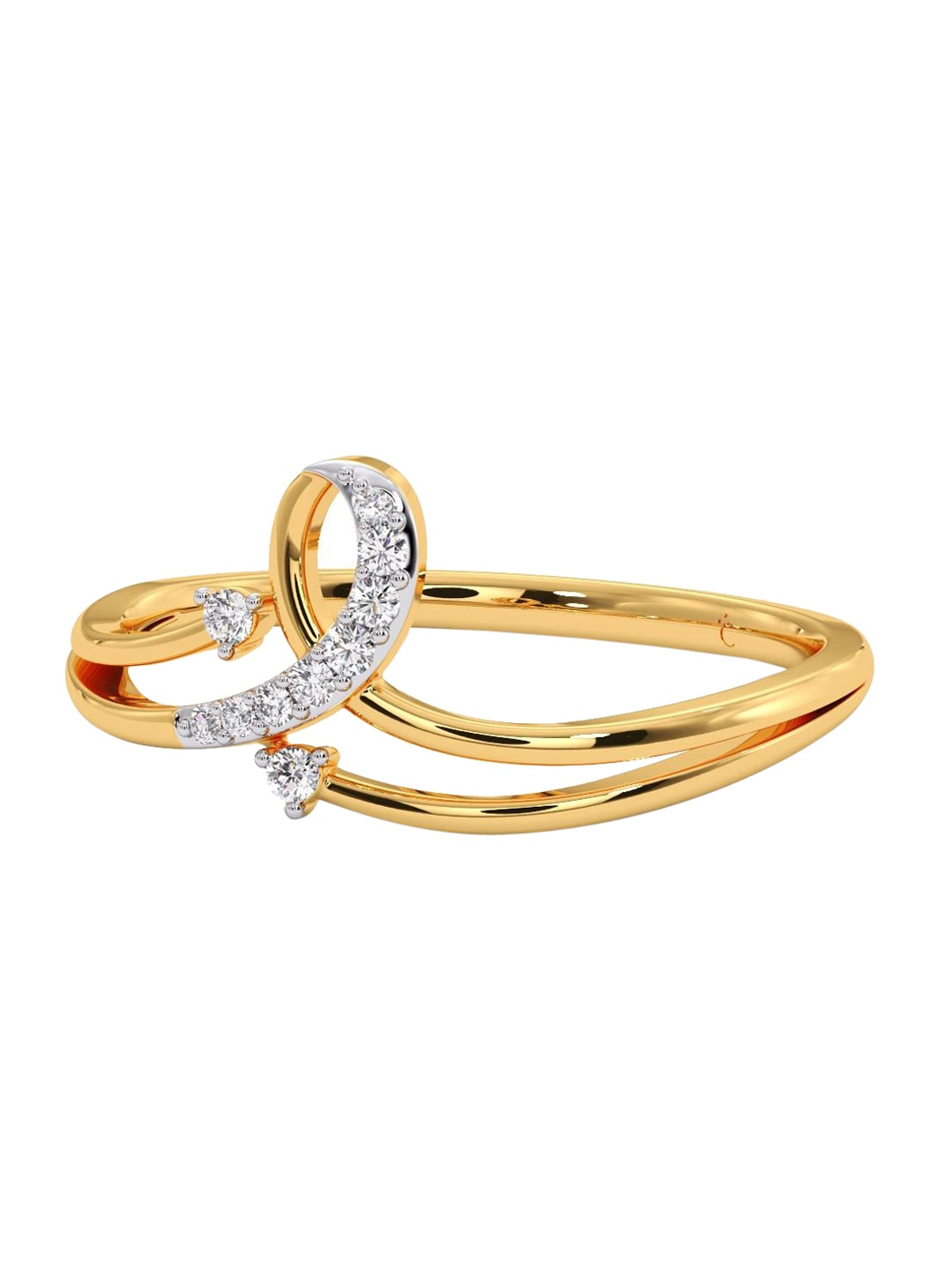 

CANDERE A KALYAN JEWELLERS COMPANY 14K BIS Hallmark Gold Diamond Ring-1.13gm, Yellow