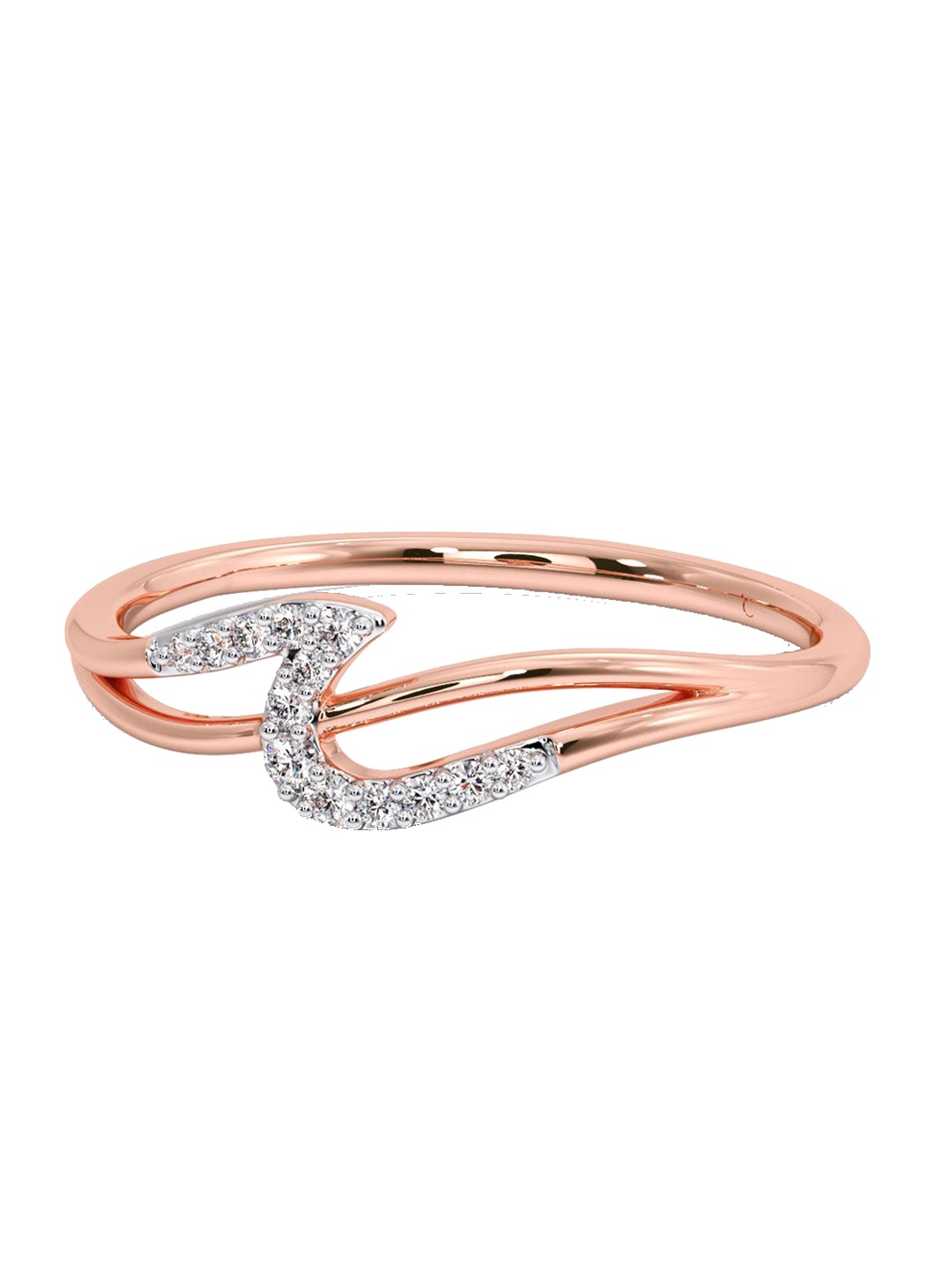 

CANDERE A KALYAN JEWELLERS COMPANY Diamond-Studded 14KT Rose Gold Ring 0.92 g