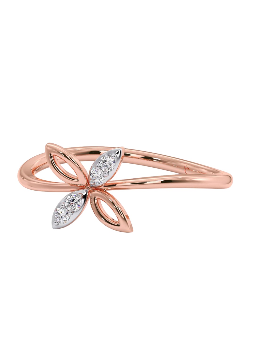 

CANDERE A KALYAN JEWELLERS COMPANY Diamond-Studded 14KT Rose Gold Ring-1.42gm