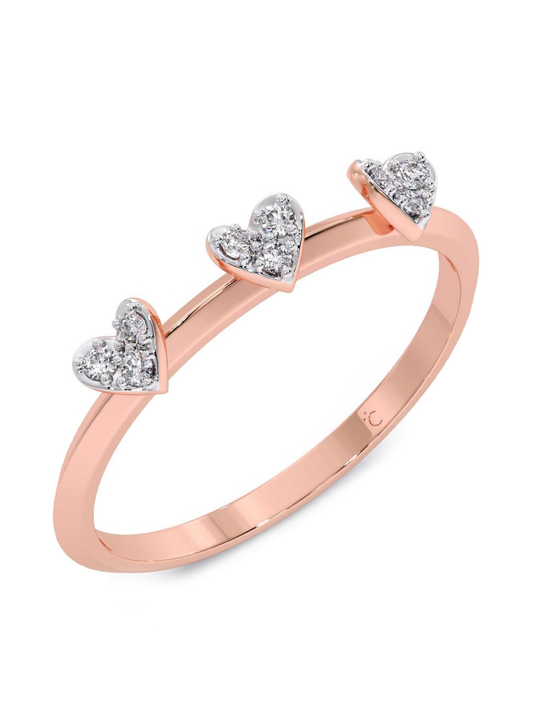 

CANDERE A KALYAN JEWELLERS COMPANY 14KT Rose Gold Diamond Finger Ring 1.48 g