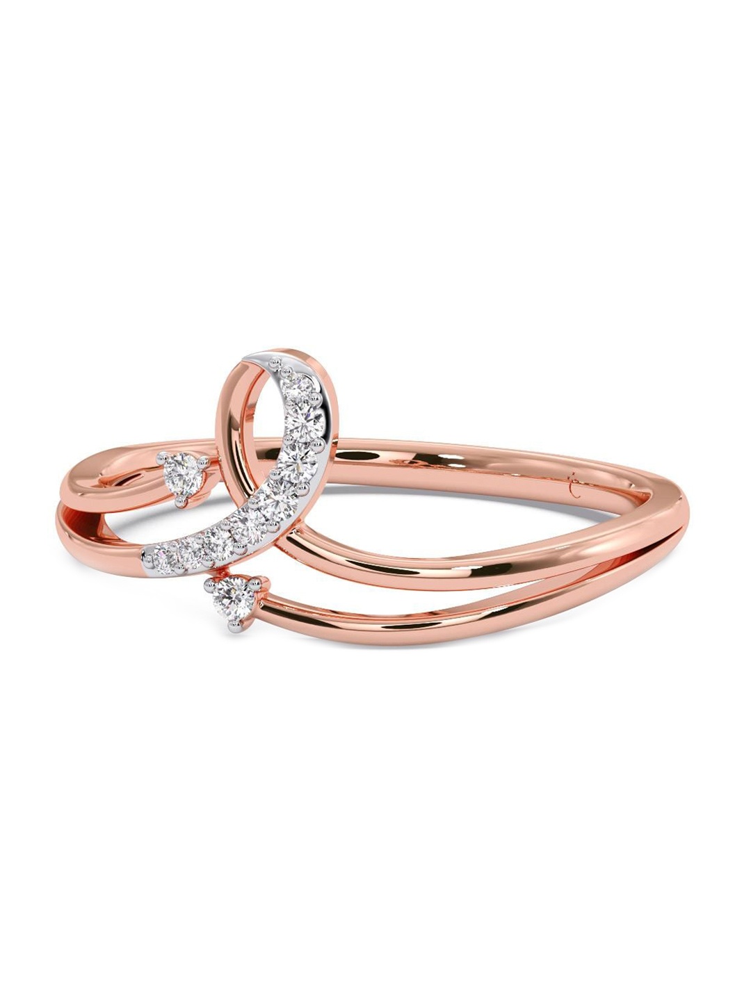 

CANDERE A KALYAN JEWELLERS COMPANY Diamond-Studded 14KT Rose Gold Ring- 1.42 gm