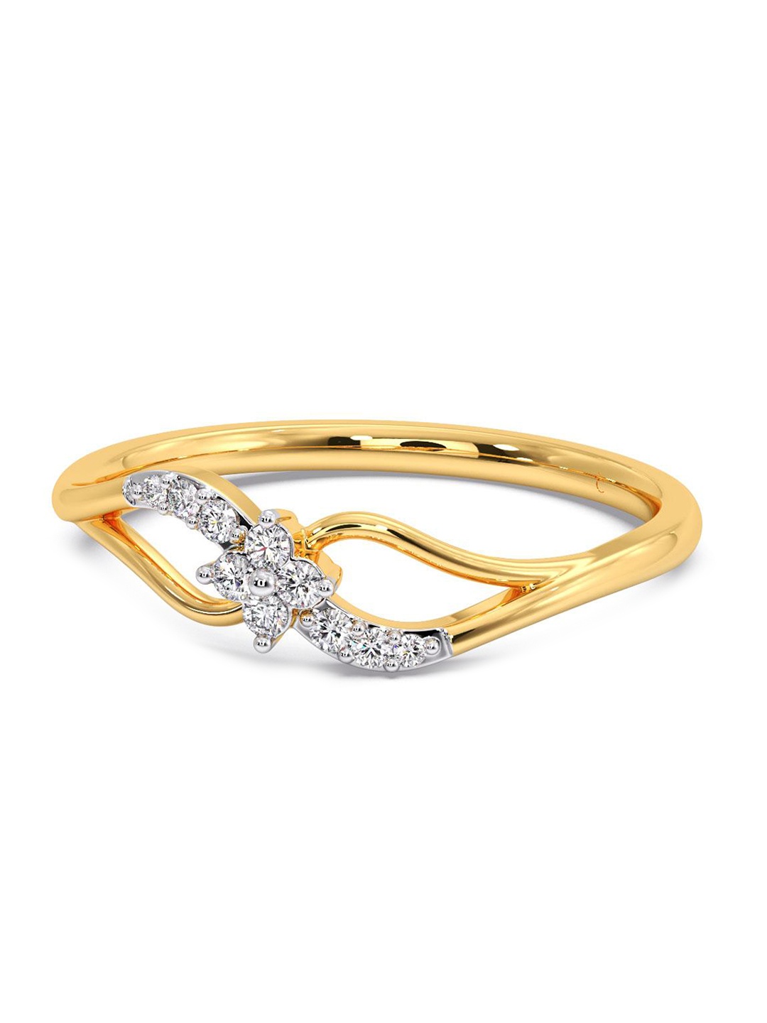 

CANDERE A KALYAN JEWELLERS COMPANY Diamond-Studded 18KT Gold Ring-1.3 g