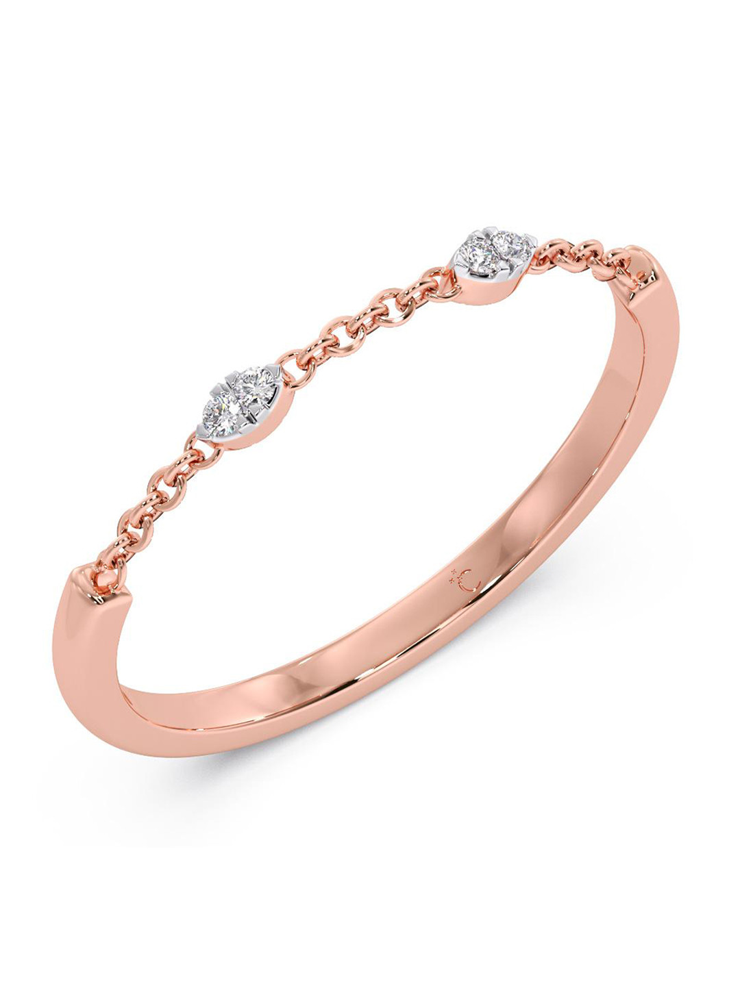

CANDERE A KALYAN JEWELLERS COMPANY 18KT Rose Gold Diamond Finger Ring - 0.93 g