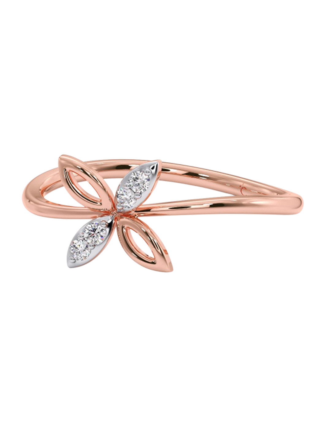 

CANDERE A KALYAN JEWELLERS COMPANY 18KT Rose Gold Diamond Finger Ring 1.52 gm