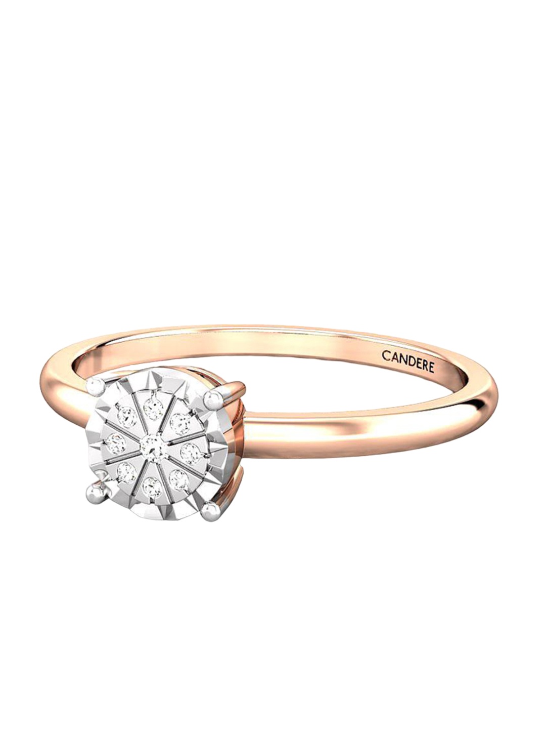 

CANDERE A KALYAN JEWELLERS COMPANY Diamond-Studded 18KT Rose Gold Ring