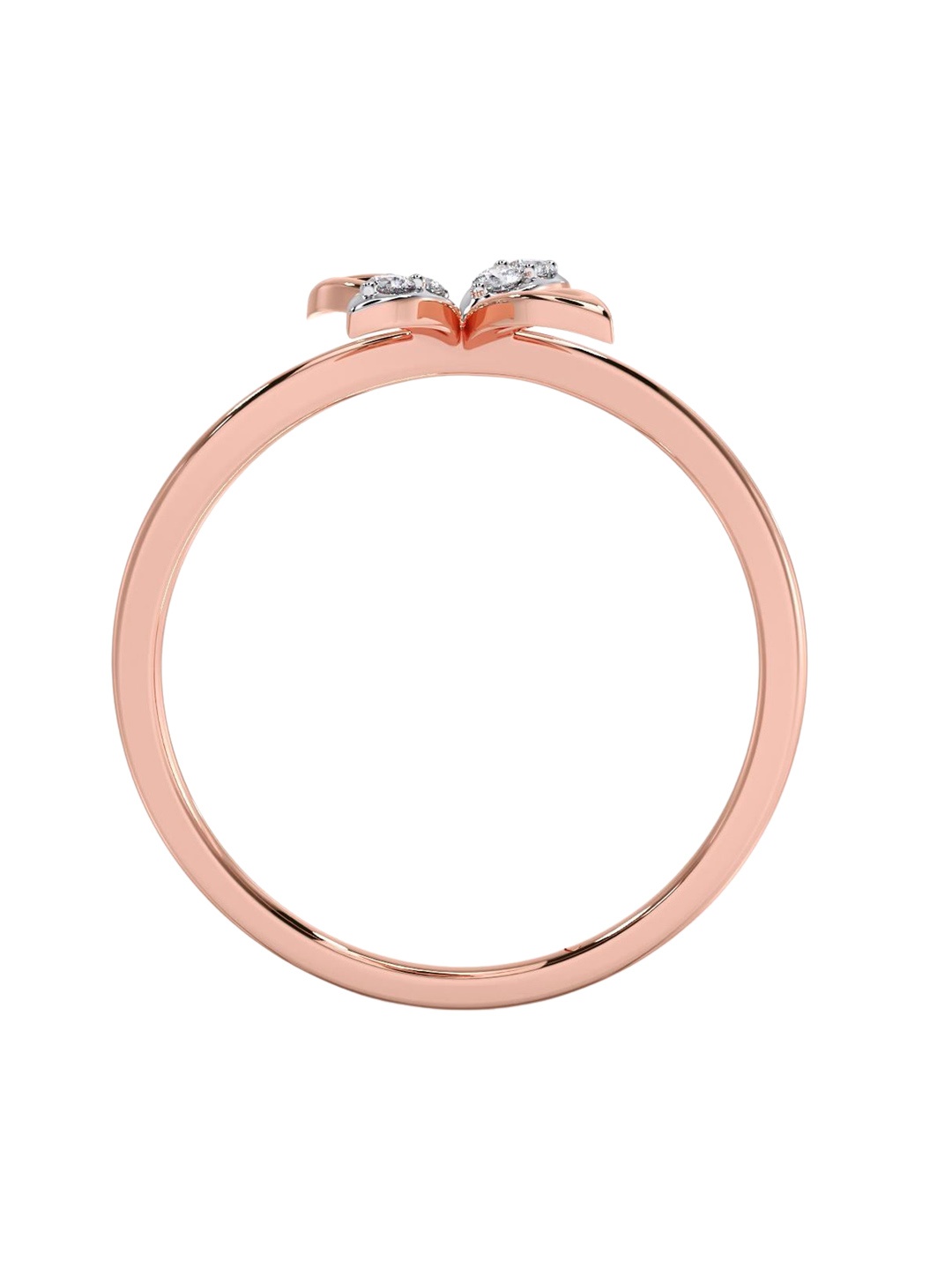 

CANDERE A KALYAN JEWELLERS COMPANY Diamond-Studded 18KT Rose Gold Ring 1.35 g