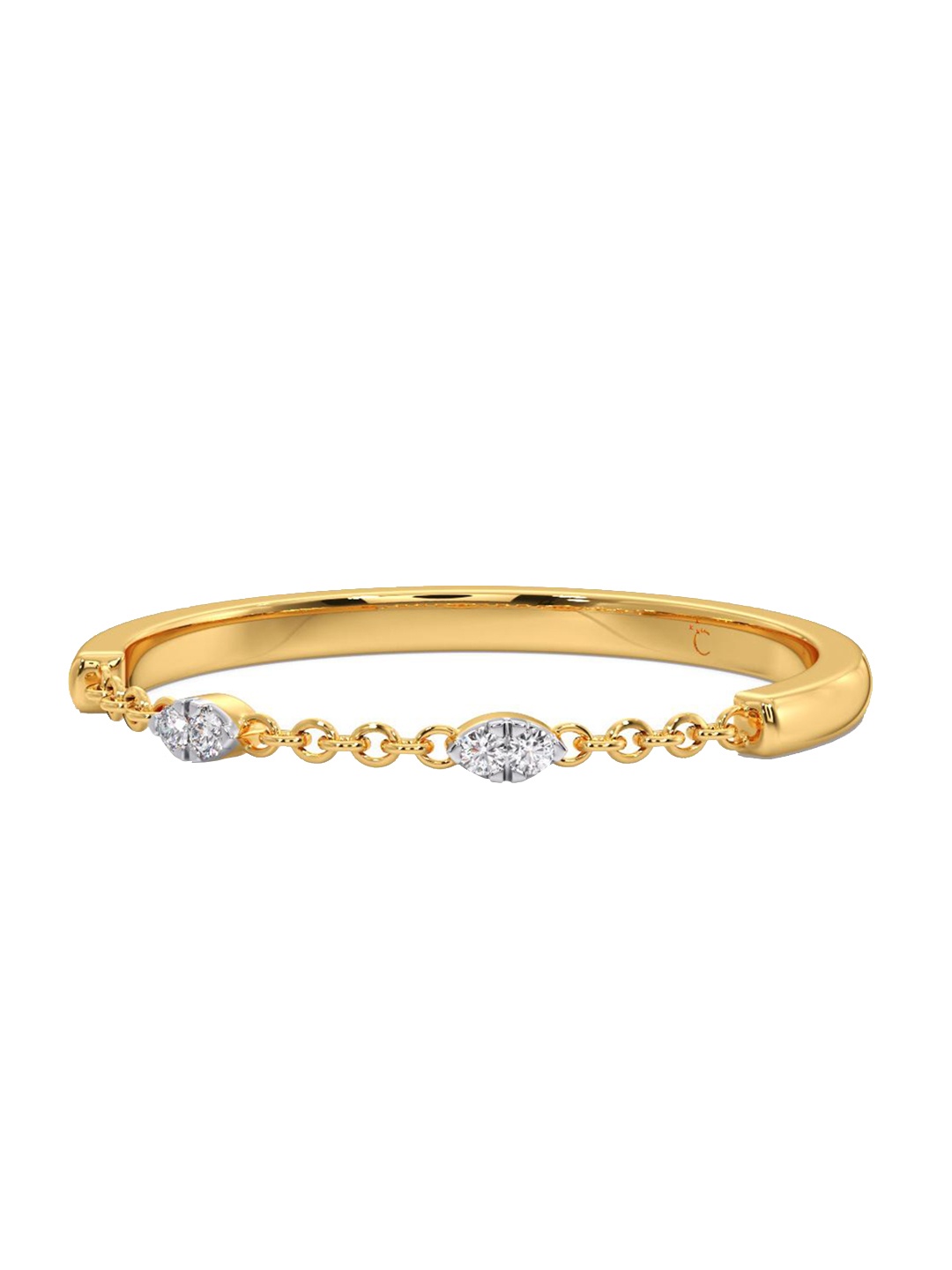 

CANDERE A KALYAN JEWELLERS COMPANY 18KT Gold Diamond Finger Ring-1.09 g, Yellow