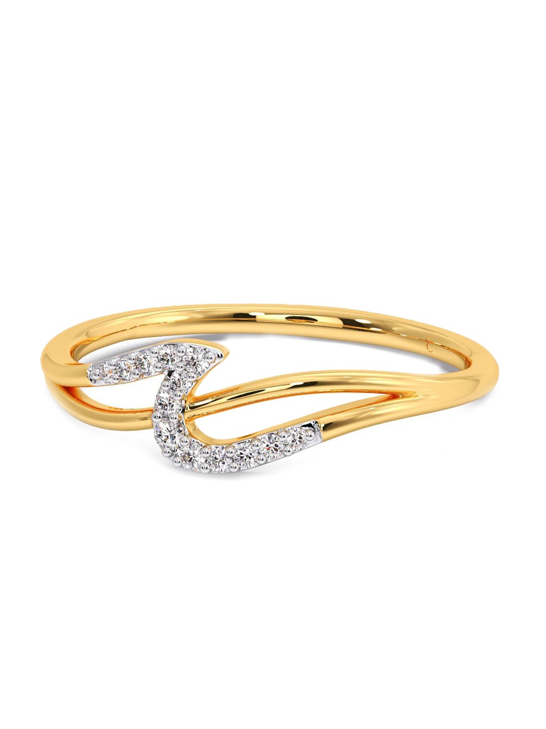 

CANDERE A KALYAN JEWELLERS COMPANY Diamond-Studded 18KT Gold Ring 1.04 g
