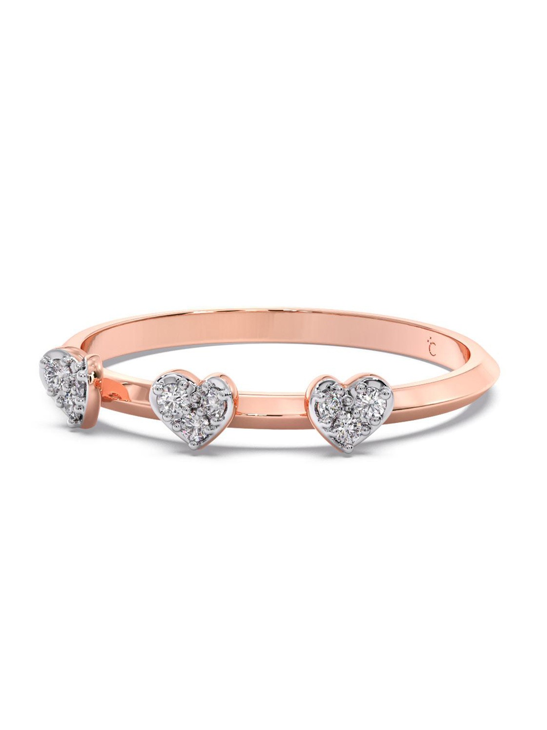 

CANDERE A KALYAN JEWELLERS COMPANY 14KT Rose Gold Diamond Finger Ring- 1.55 g