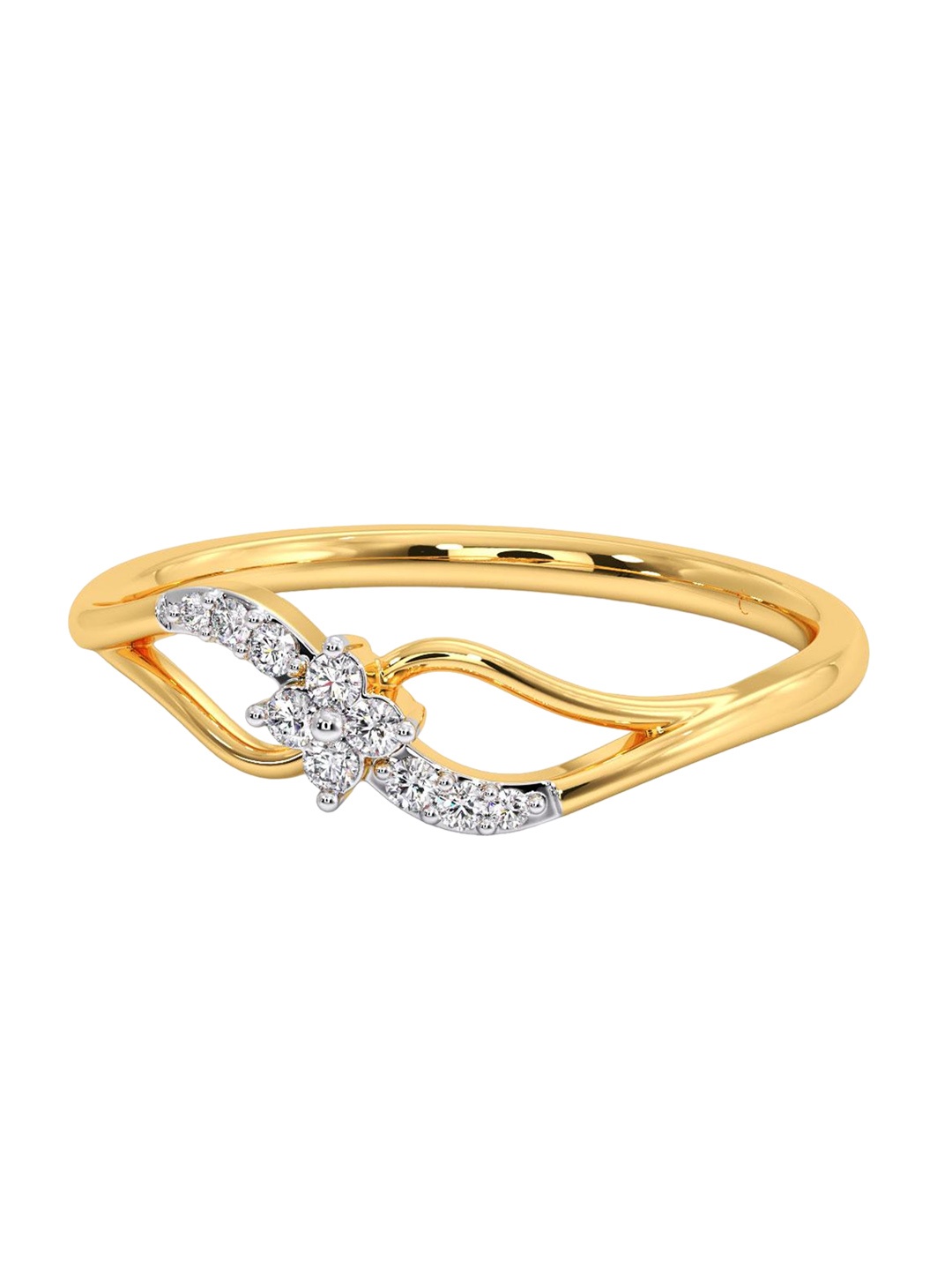 

CANDERE A KALYAN JEWELLERS COMPANY Diamond-Studded 14KT Gold Ring 1.19 g