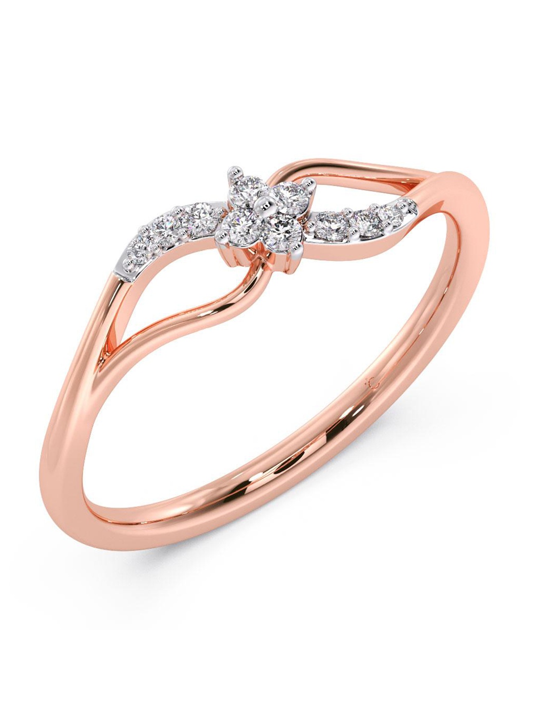 

CANDERE A KALYAN JEWELLERS COMPANY Diamond-Studded 18KT Rose Gold Ring 1.4 g