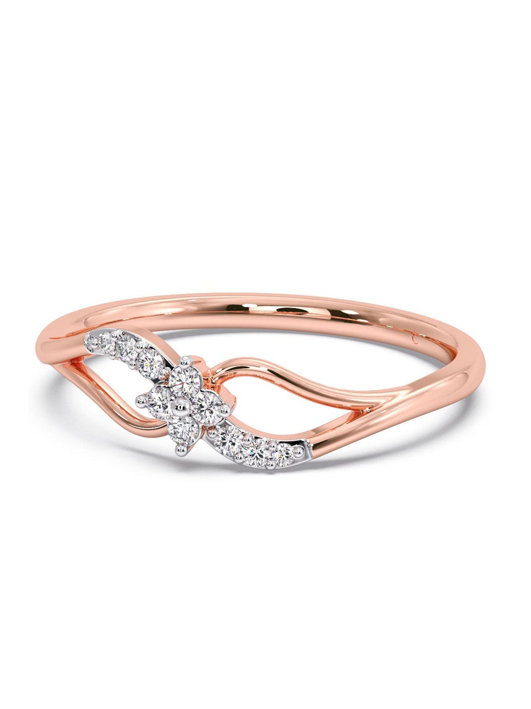 

CANDERE A KALYAN JEWELLERS COMPANY Diamond-Studded 18KT Rose Gold Ring