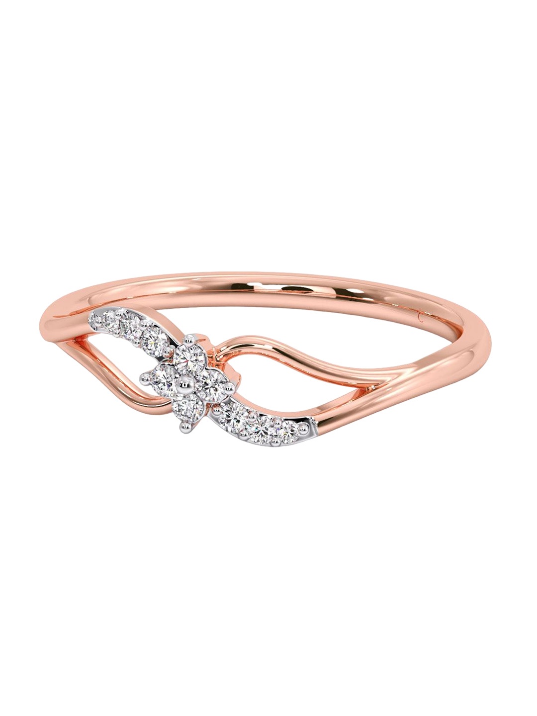 

CANDERE A KALYAN JEWELLERS COMPANY 18KT Rose Gold Diamond Finger Ring- 1.3 g