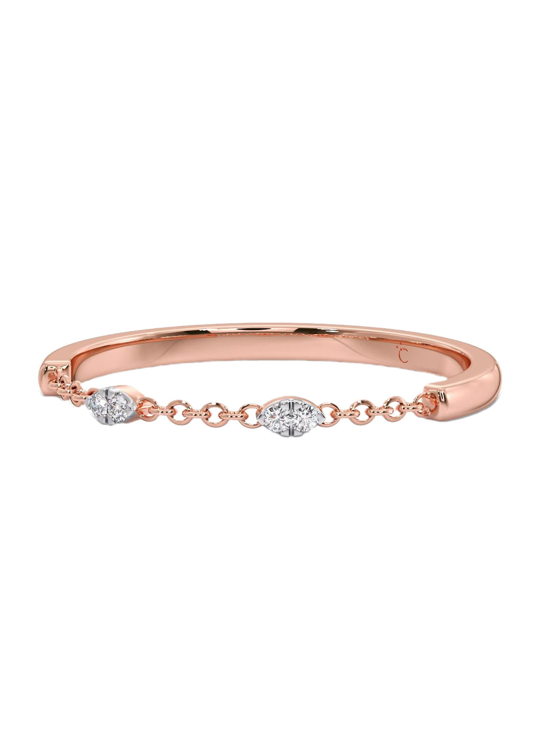 

CANDERE A KALYAN JEWELLERS COMPANY 18KT Rose Gold Diamond Finger Ring - 0.98 g
