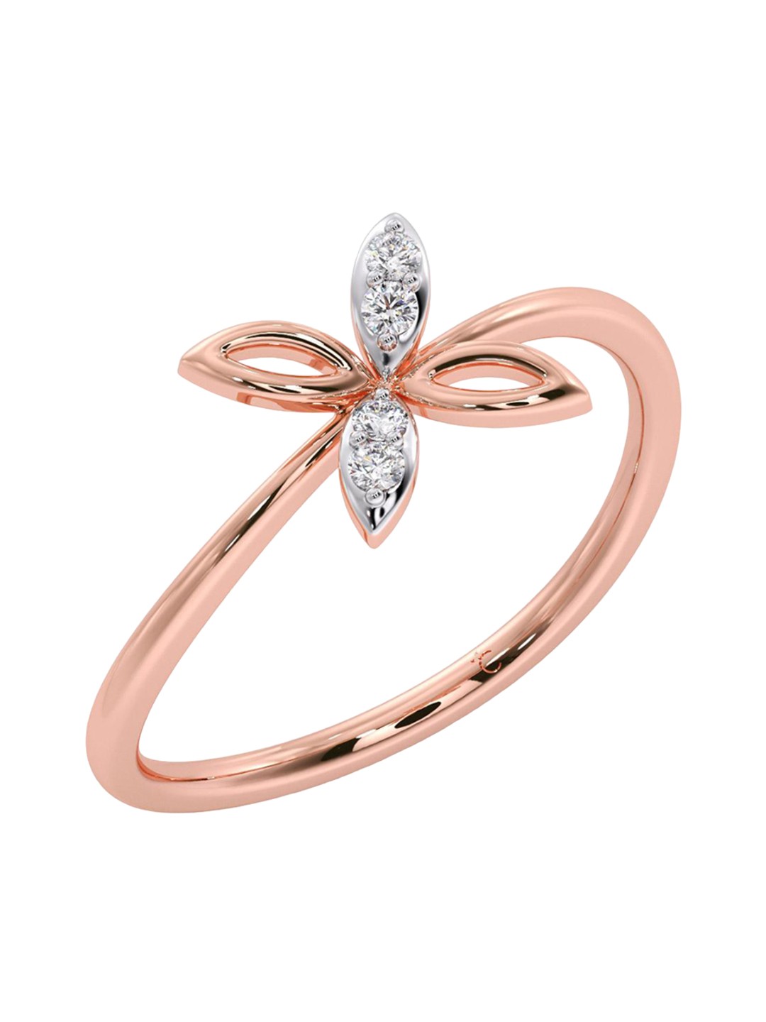 

CANDERE A KALYAN JEWELLERS COMPANY Diamond-Studded 14 KT Rose Gold Ring- 1.45 g