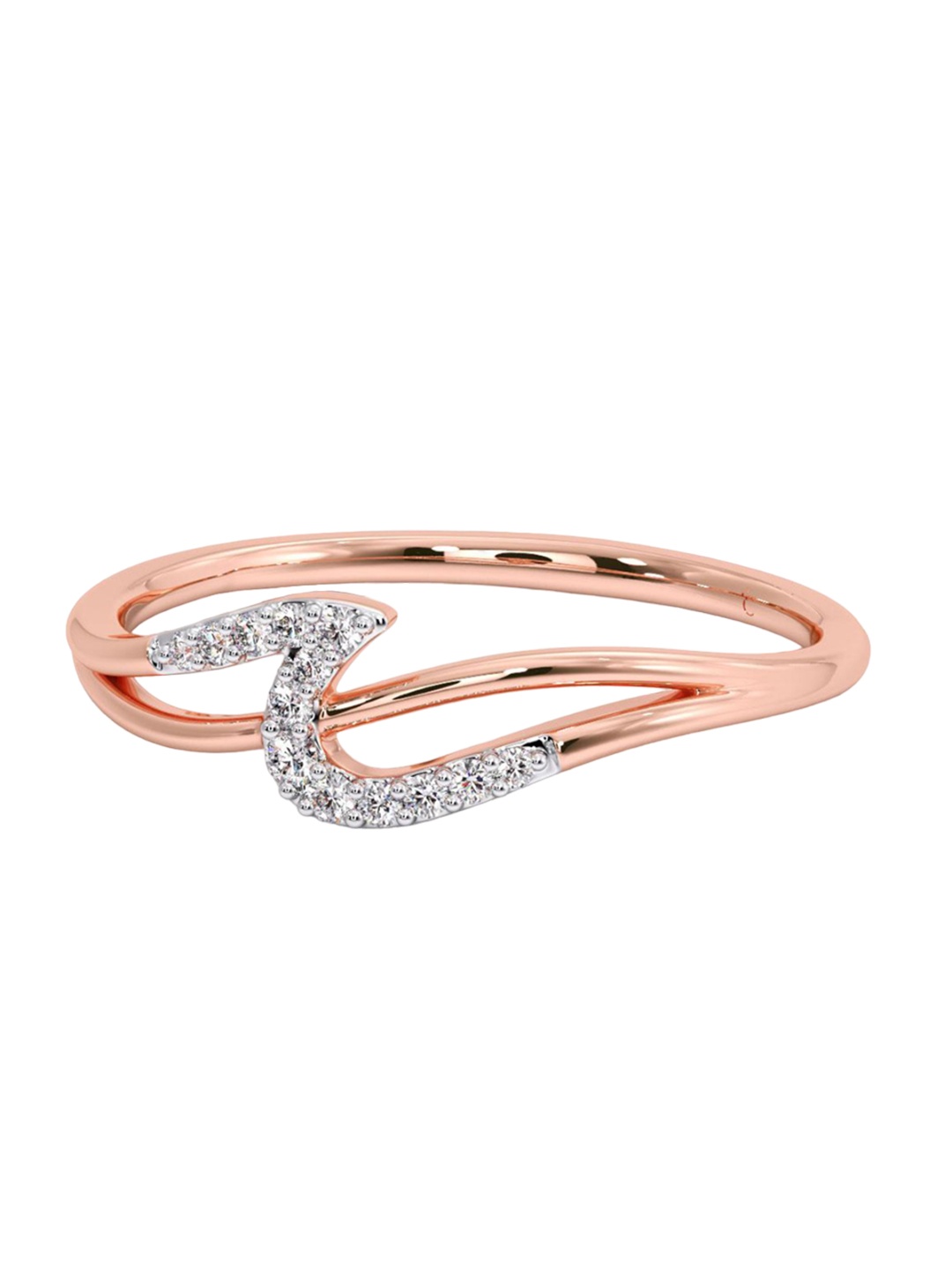 

CANDERE A KALYAN JEWELLERS COMPANY Diamond-Studded 14KT Rose Gold Ring- 0.9 g