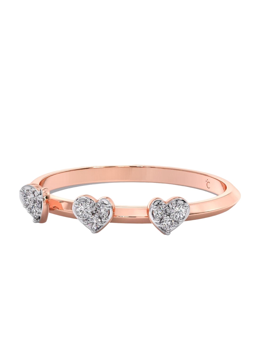 

CANDERE A KALYAN JEWELLERS COMPANY 18KT BIS Hallmark Rose Gold Diamond Ring-1.45 g