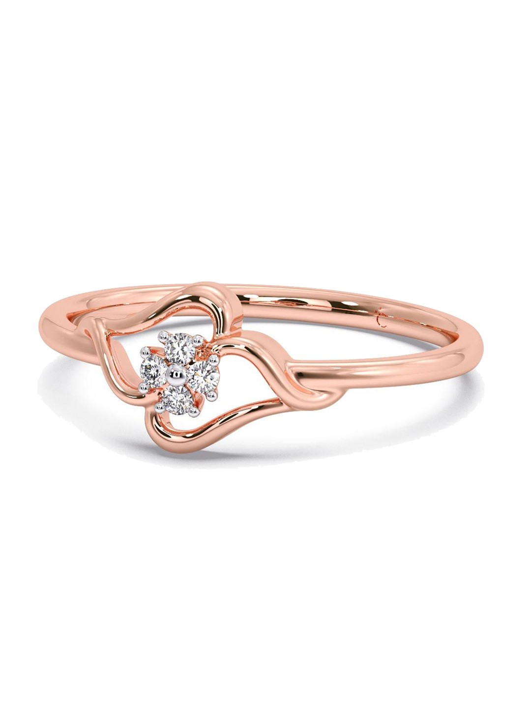 

CANDERE A KALYAN JEWELLERS COMPANY 14KT Rose Gold Diamond Finger Ring- 1.05 g