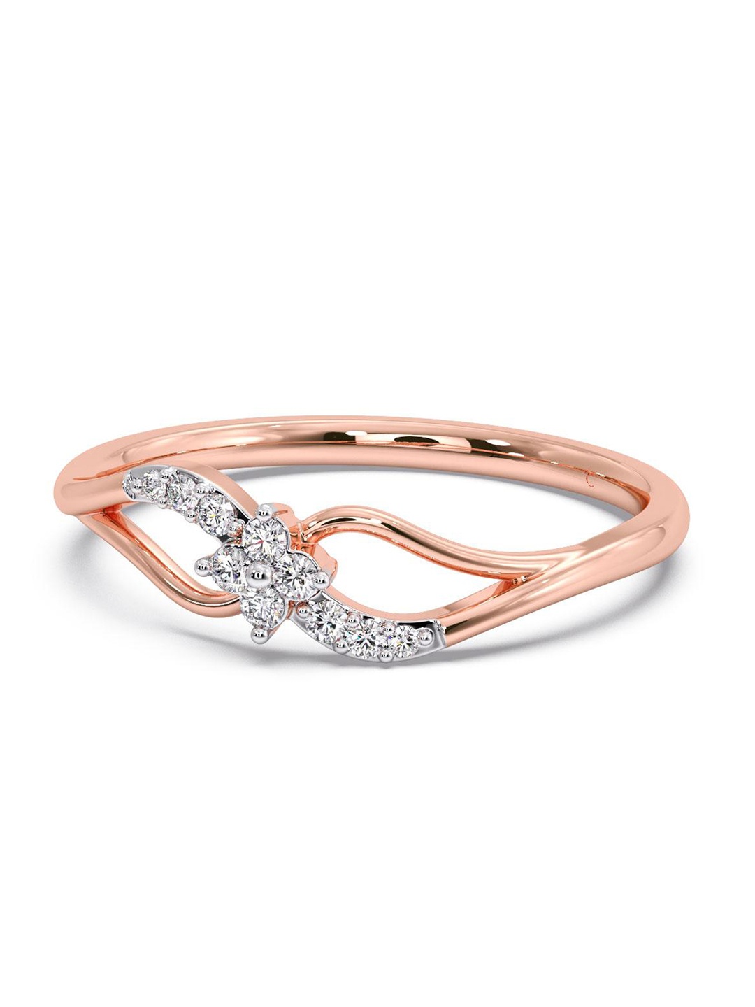 

CANDERE A KALYAN JEWELLERS COMPANY 14KT Rose-Gold Diamond Finger Ring