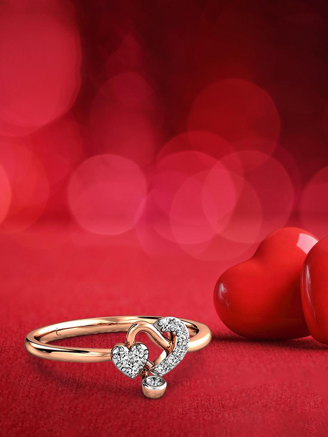 

CANDERE A KALYAN JEWELLERS COMPANY 14KT Rose Gold Diamond Finger Ring-1.68 g