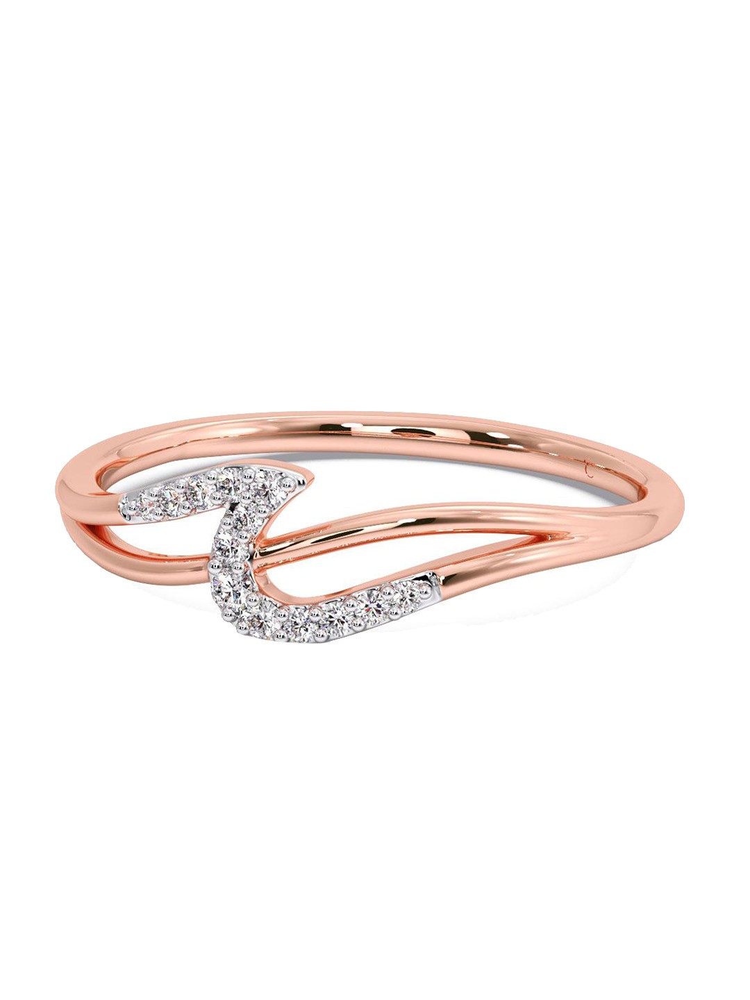 

CANDERE A KALYAN JEWELLERS COMPANY Diamond-Studded 14KT Rose Gold Ring-1.07 gm