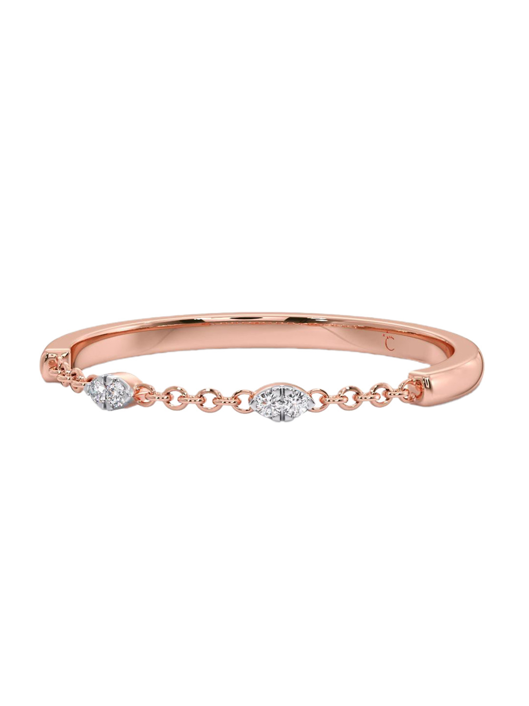 

CANDERE A KALYAN JEWELLERS COMPANY 18KT Rose Gold Diamond Finger Ring- 0.95 gm
