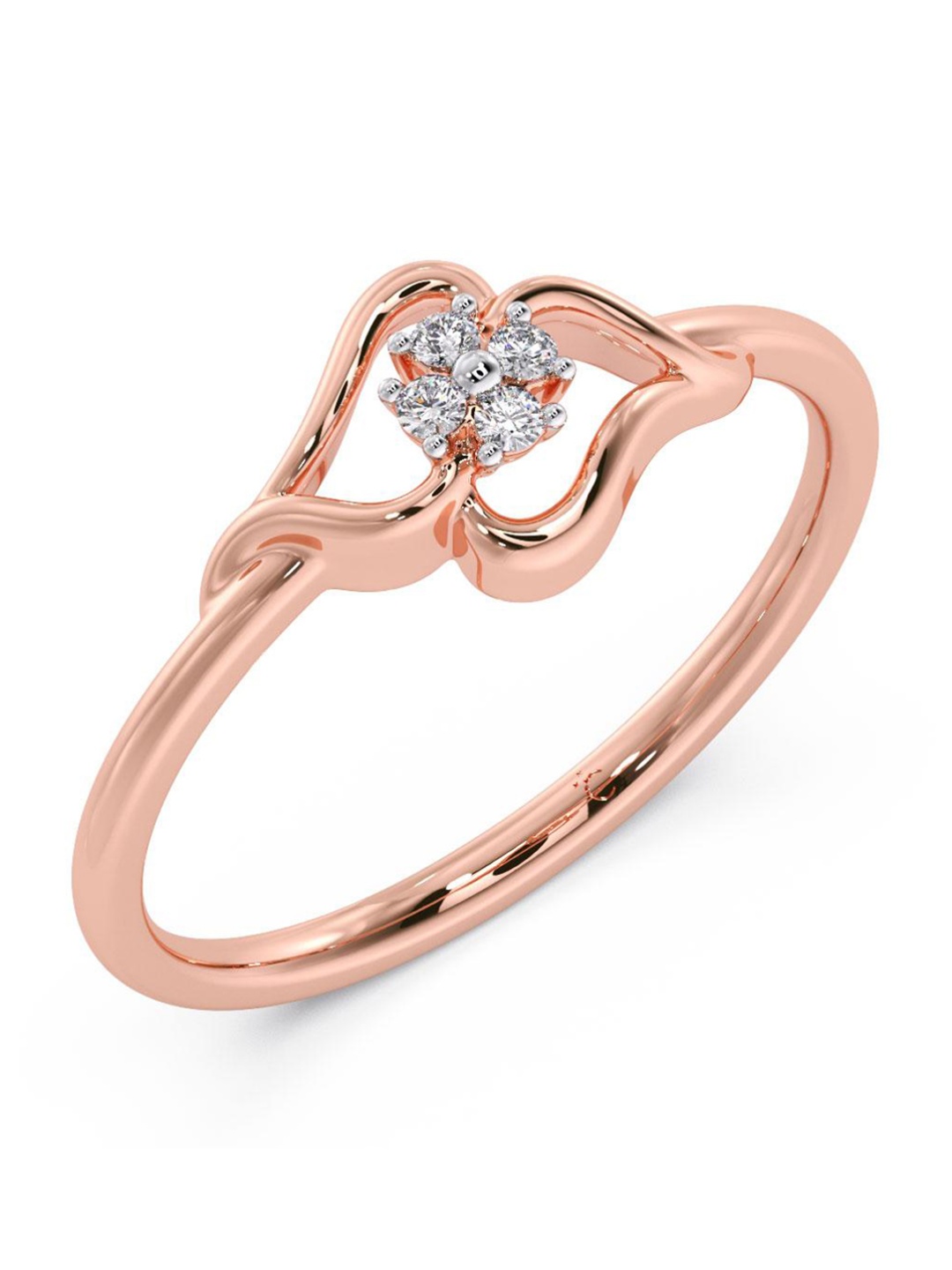 

CANDERE A KALYAN JEWELLERS COMPANY Diamond-Studded 18KT Rose Gold Ring