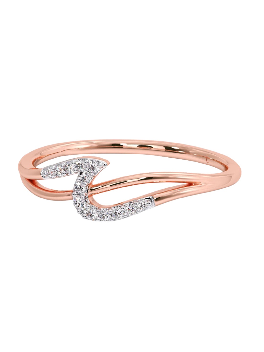

CANDERE A KALYAN JEWELLERS COMPANY 14KT Rose Gold Diamond Finger Ring - 0.85 g