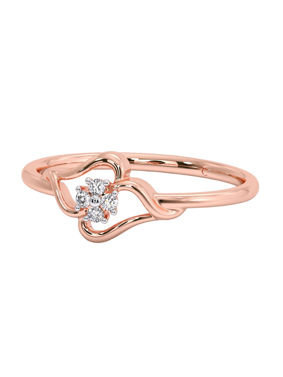 

CANDERE A KALYAN JEWELLERS COMPANY Diamond-Studded 14KT Rose Gold Ring 1.07 g
