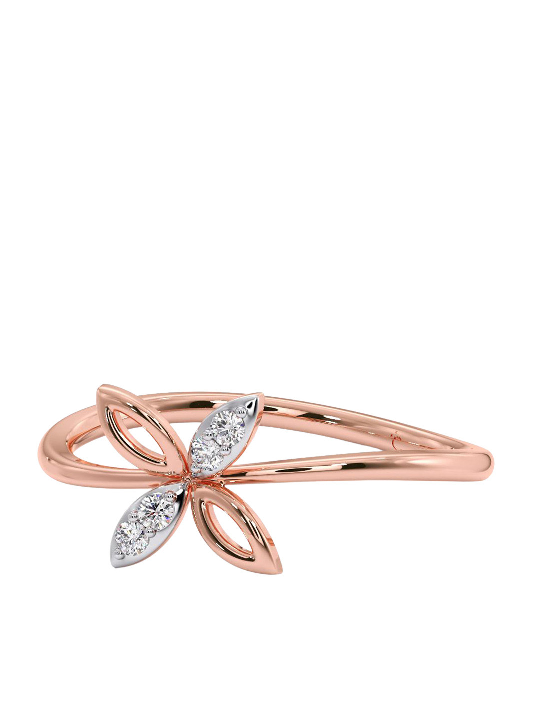 

CANDERE A KALYAN JEWELLERS COMPANY Diamond-Studded 14KT Rose Gold Ring- 1.25 g