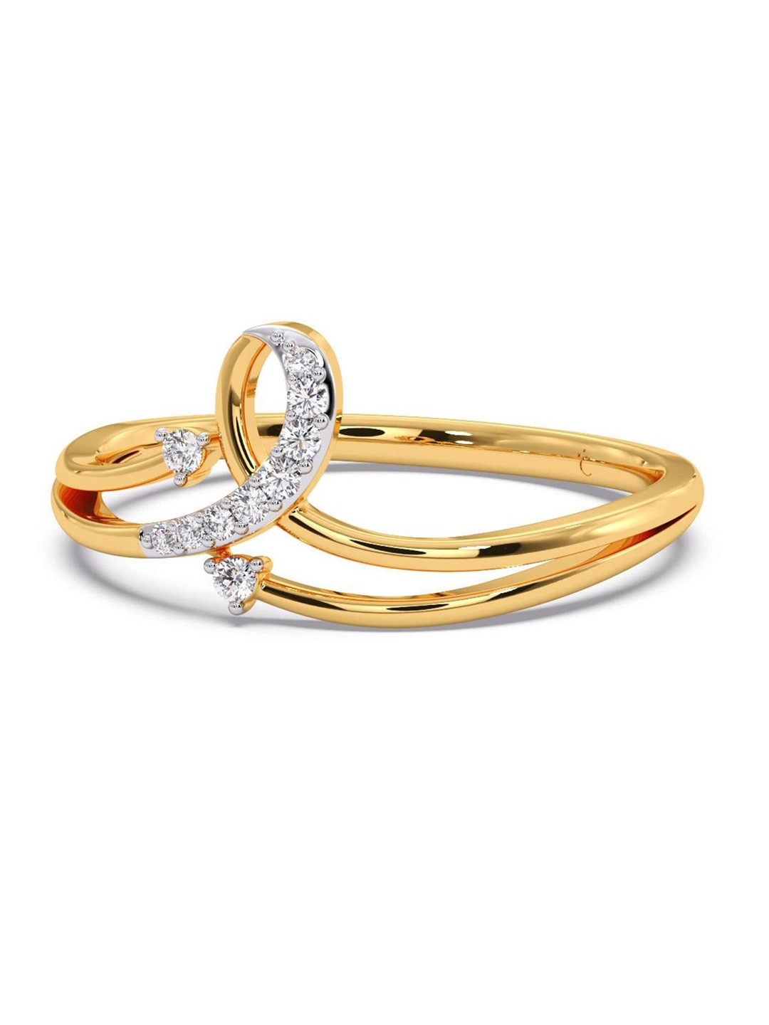 

CANDERE A KALYAN JEWELLERS COMPANY 14KT Gold Diamond Finger Ring-1.65 g, Yellow