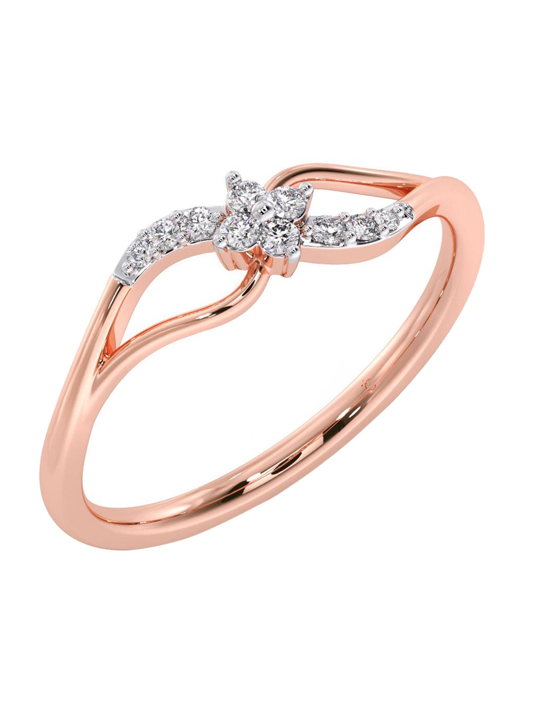 

CANDERE A KALYAN JEWELLERS COMPANY 18KT Rose-Gold Diamond Finger Ring-1.27 g