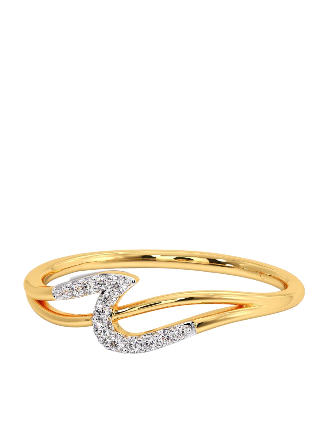 

CANDERE A KALYAN JEWELLERS COMPANY 14KT Gold Diamond Finger Ring- 0.87 gm, Yellow