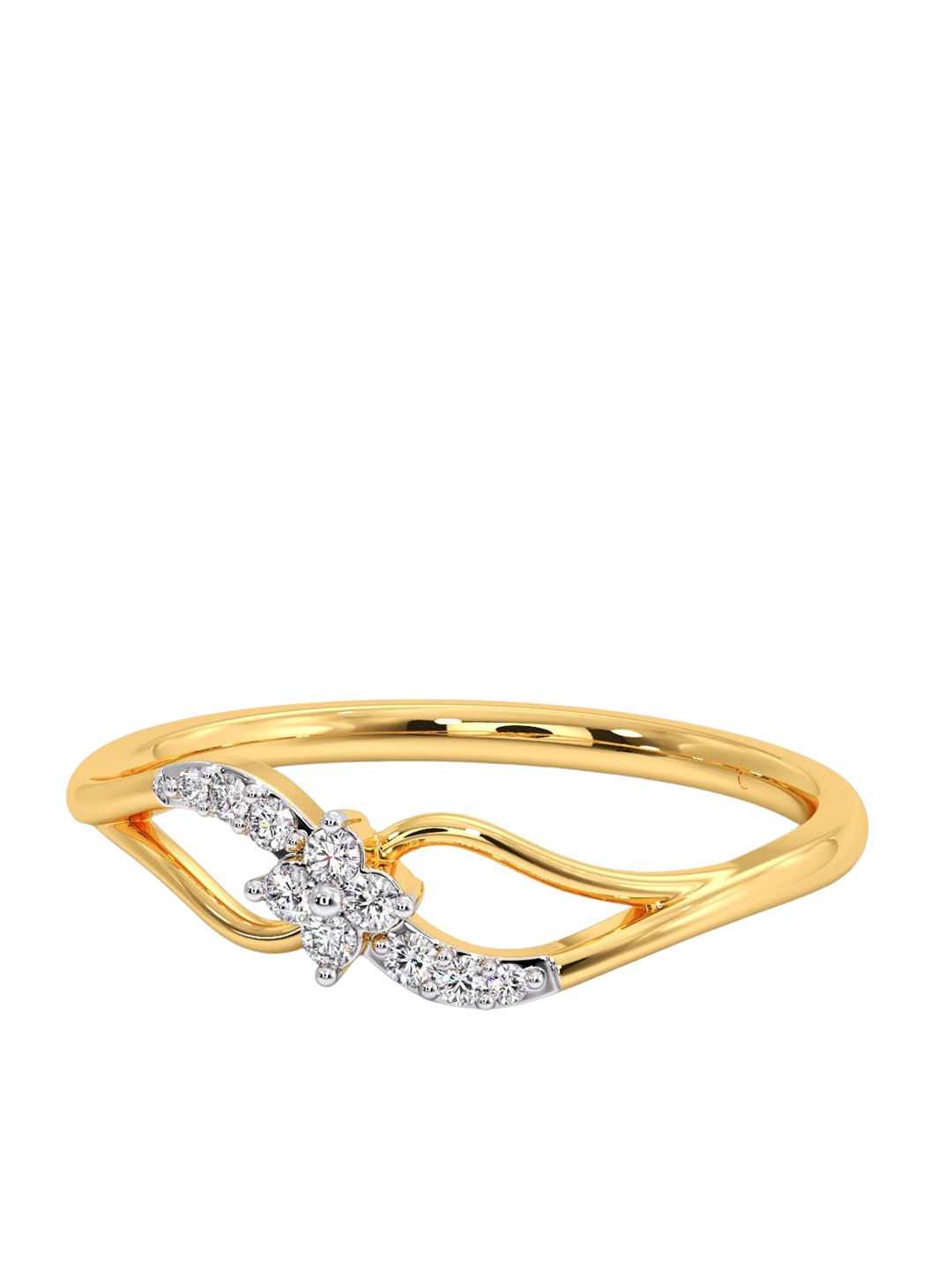 

CANDERE A KALYAN JEWELLERS COMPANY 18KT Gold Diamond Finger Ring-1.32 g, Yellow