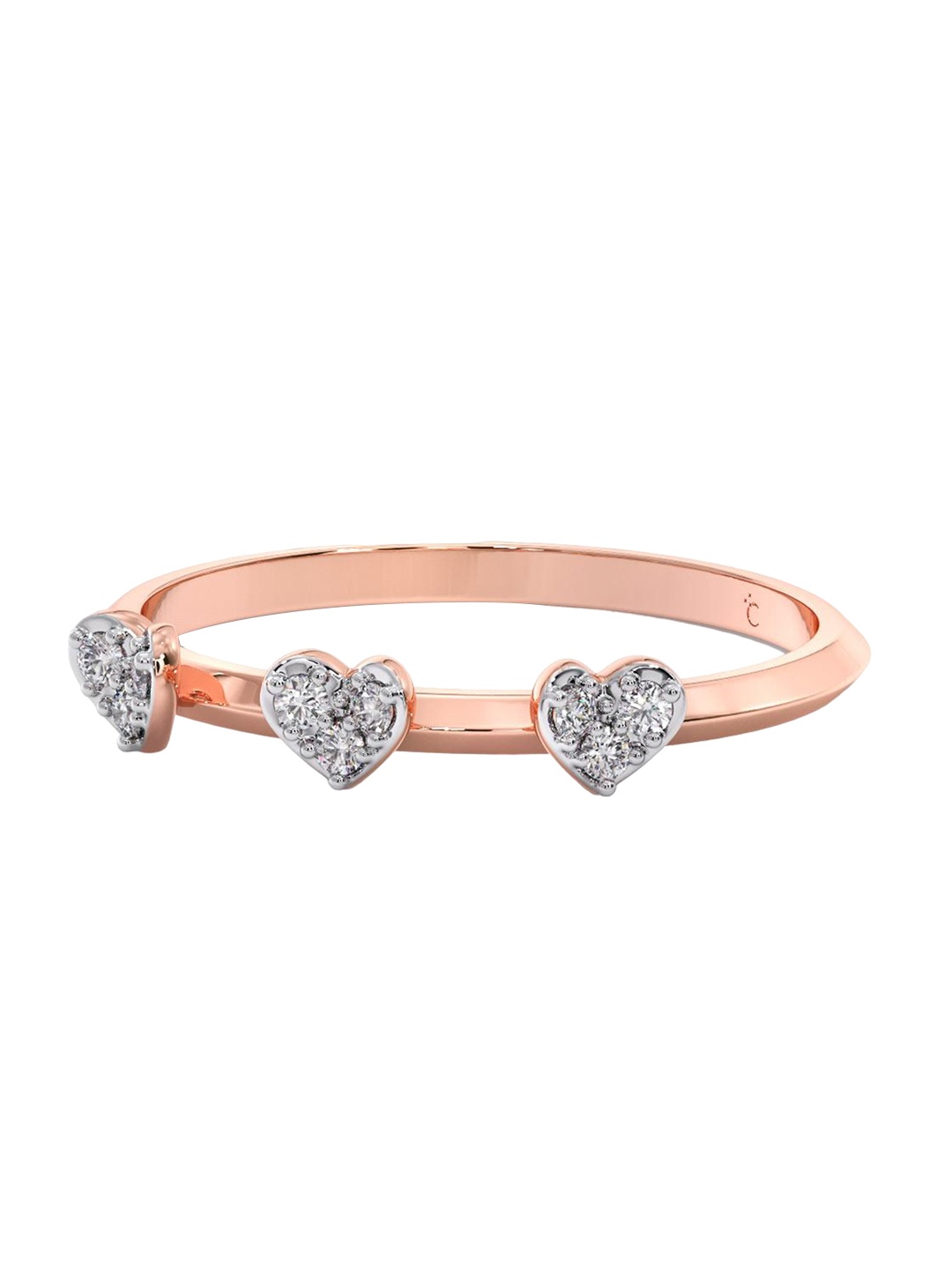 

CANDERE A KALYAN JEWELLERS COMPANY 18K BIS Hallmark Certified Diamond Finger Ring 1.83 g, Rose gold