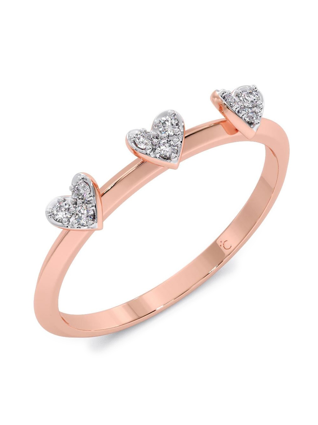 

CANDERE A KALYAN JEWELLERS COMPANY Diamond-Studded 18KT Rose Gold Ring- 1.78 g